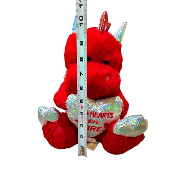 Red Winged Devil Dragon Plush Valentine Stuffed Animal MTY Heart's on Fire 11" - Picture 7 of 7